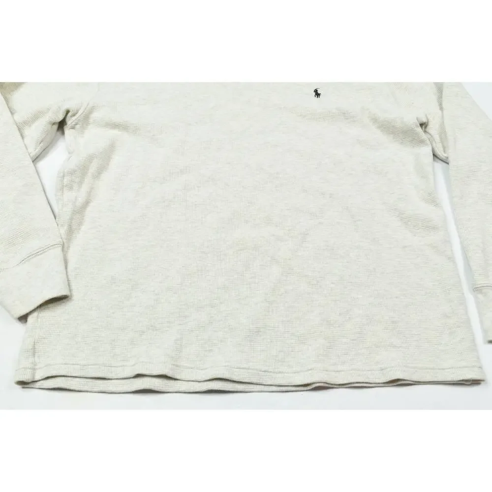 Polo Ralph Lauren Waffle-Knit Thermal Shirt Mens 2XL Gray Long Sleeve (Fits XL)